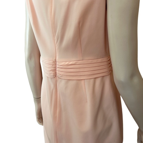 J. CREW 365 Dress Refined Wool Blend Pale Pink Sleeveless Sheath Pleated Waist - Picture 10 of 14